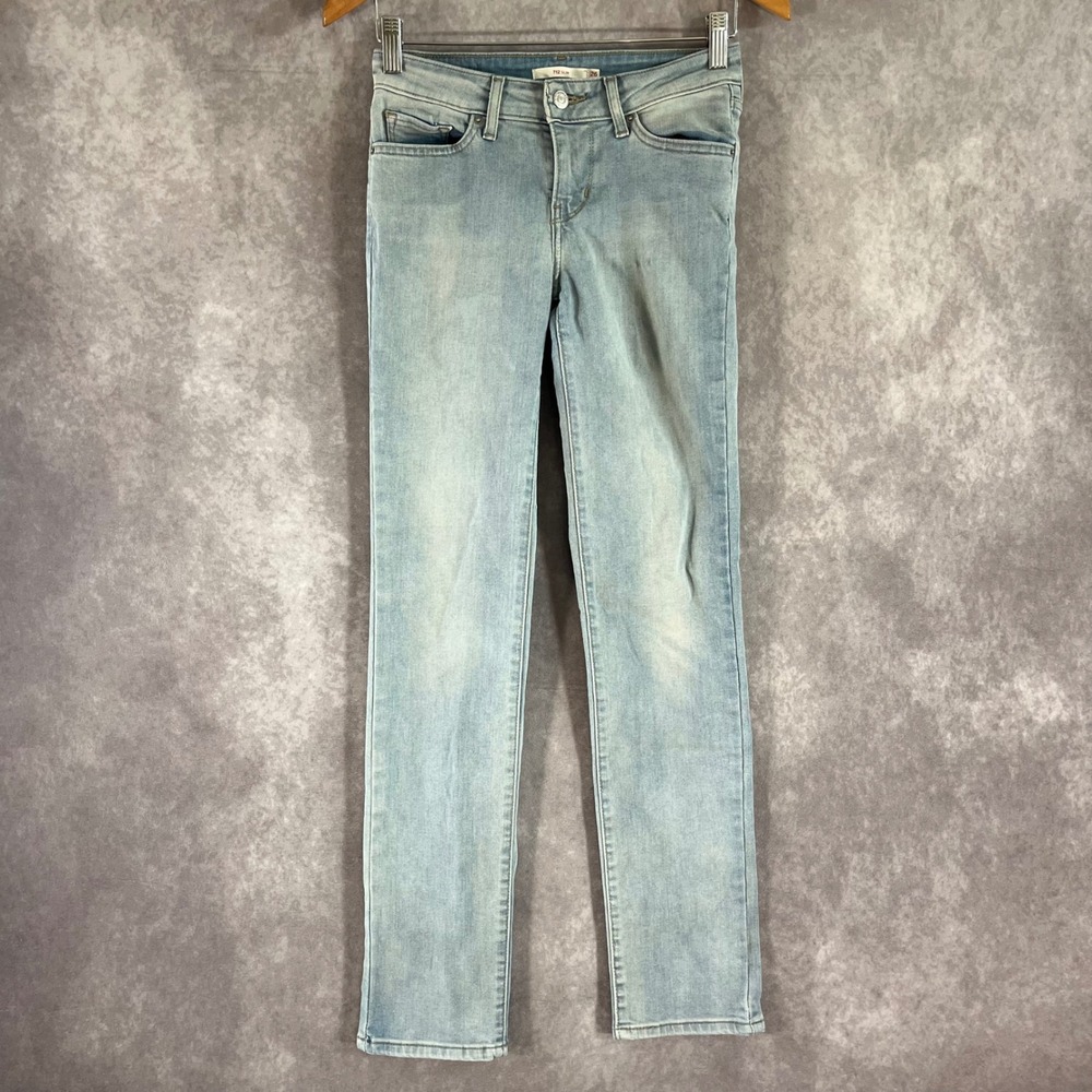 Levi's 712‎ Slim Jeans Women 26 Light Wash Blue Mid Rise Denim Pants Casual